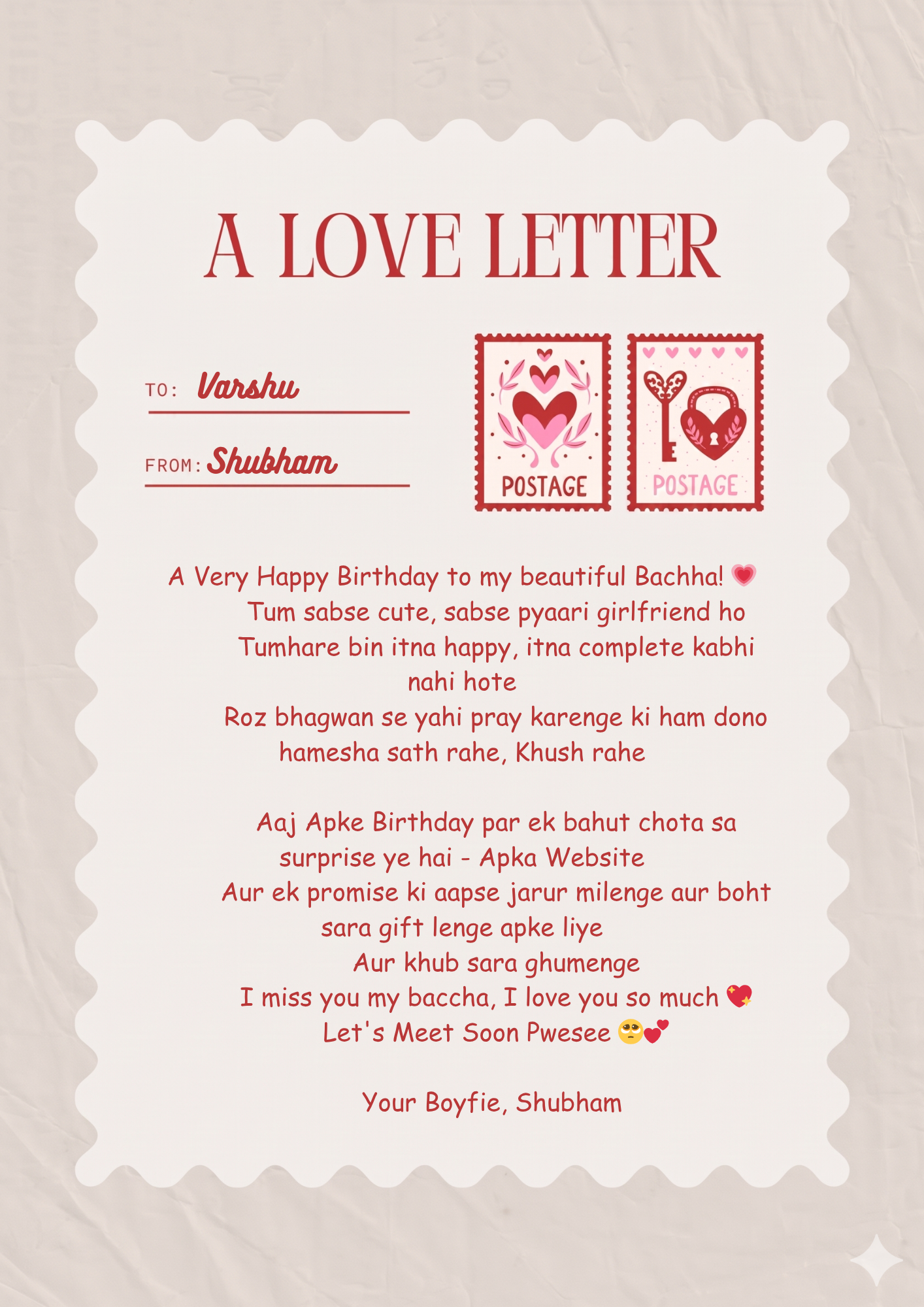 My Letter To You